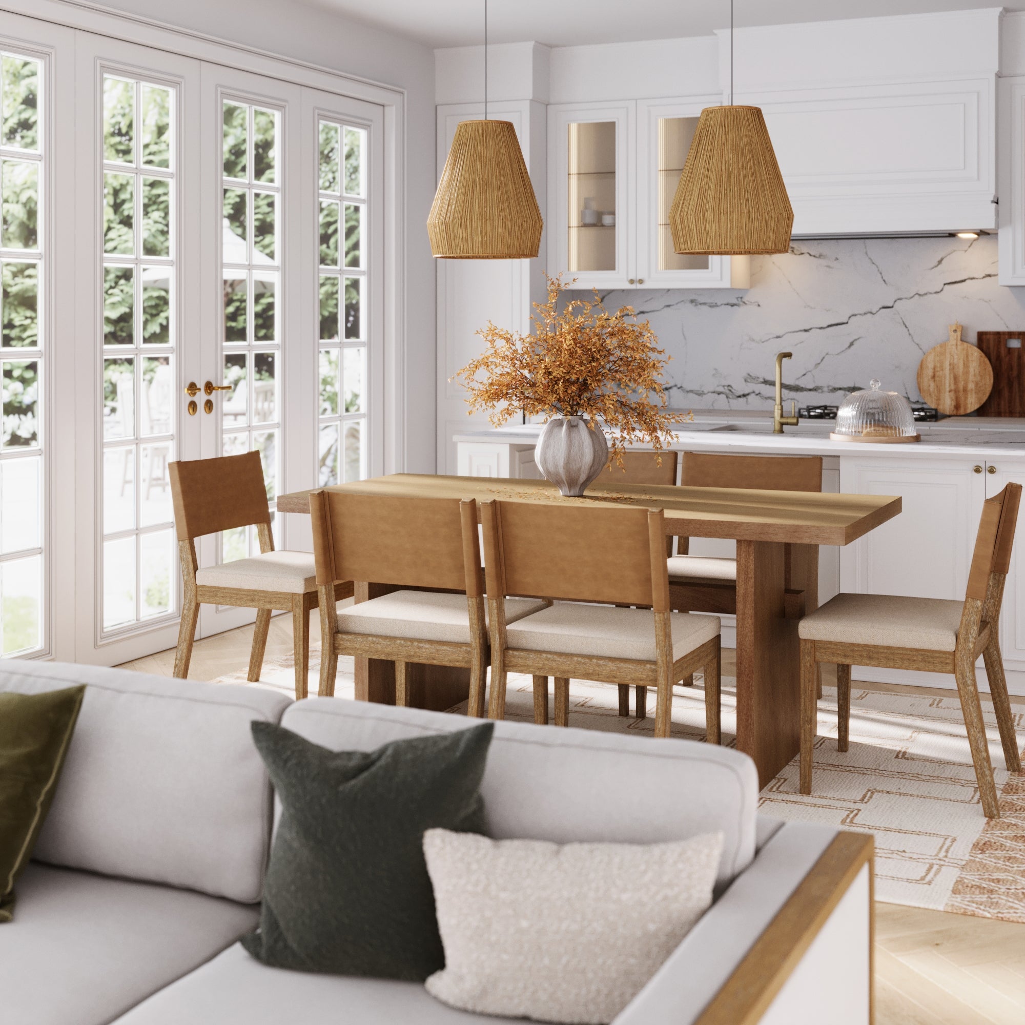 Farmhouse Dining Set (6 Chairs) - Image 3