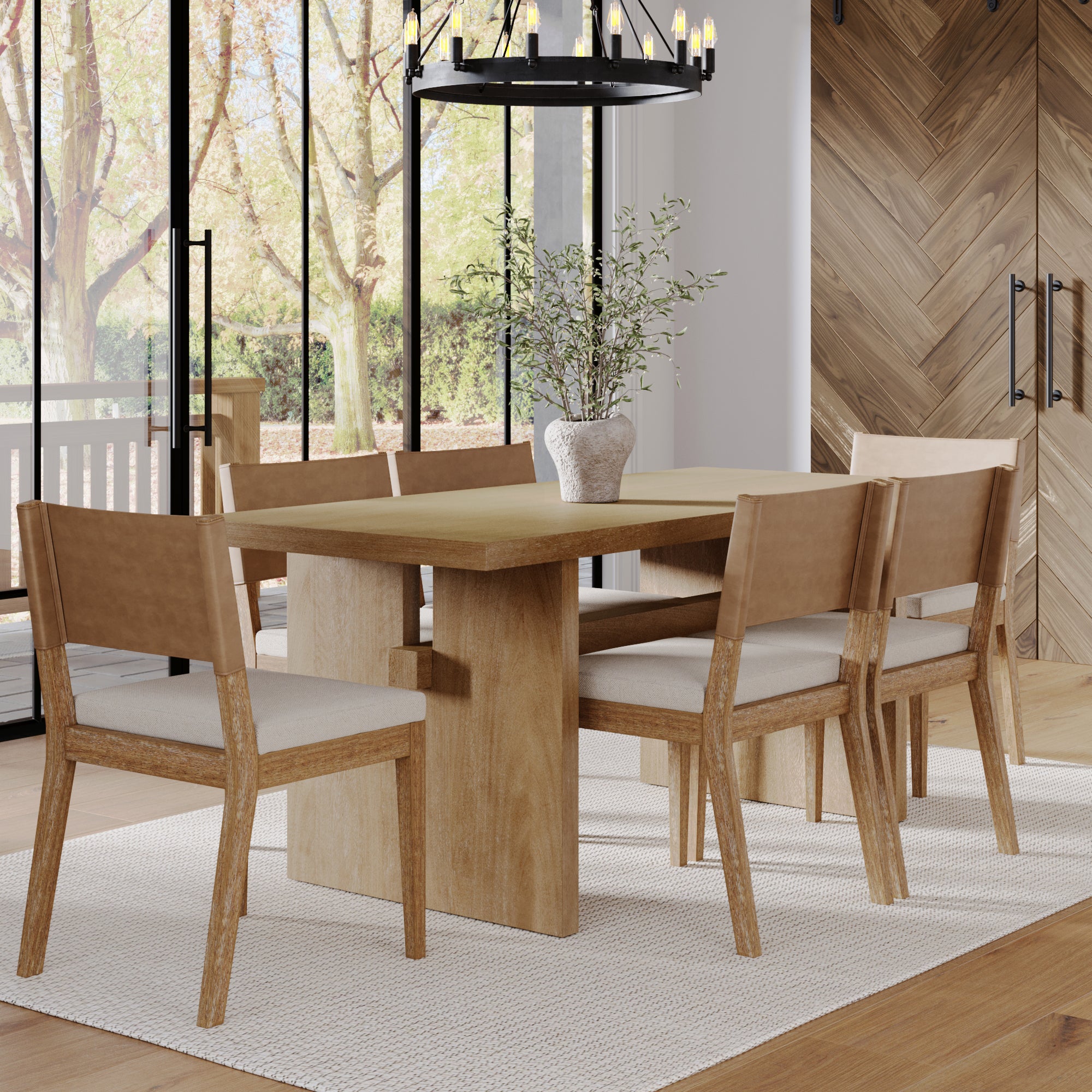 Farmhouse Dining Set (6 Chairs) - Image 2